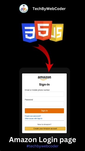 Day 23: How To Build a Modern Amazon Login Page UI Using HTML, CSS & JavaScript (For Beginner)