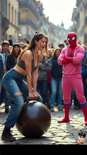 Win iPhone If You Lift This Iron Ball! Street Challenge 💥 | #spiderman #funny #shorts #gym