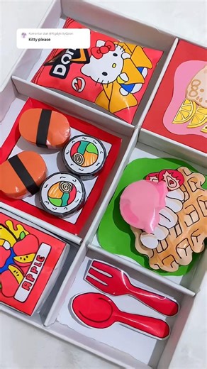 PACKING PAPER SQUISHY LUNCH BOX (HELLO KITTY VER) 🐱🍱 #shorts #papersquishy #lunchbox #hellokitty