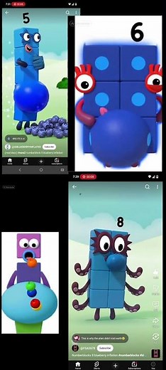 numberblocks blueberry inflation (5,6,7 and 8)