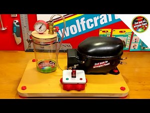 HOME-MADE vacuum pump with refrigerator compressor (VERY POWERFUL)