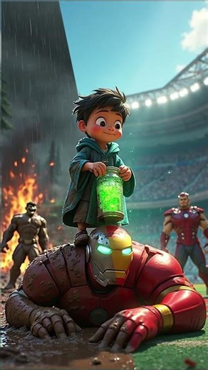 Wizard vs Iron Man | Funny 3D Cartoon Animation (Superhero Stadium Battle)