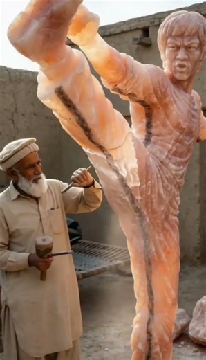 Himalayan Salt Sculpture: Bruce Lee Glow-Up