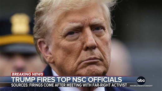 After a meeting with far-right activist Laura Loomer, Pres. Trump fired six National Security Council staffers, sources told ABC News. It comes as RFK Jr. says HHS will reinstate some programs and employees that were mistakenly cut. Rachel Scott reports. https://abcnews.link/o8Up4Xh | ABC World News Tonight with David Muir