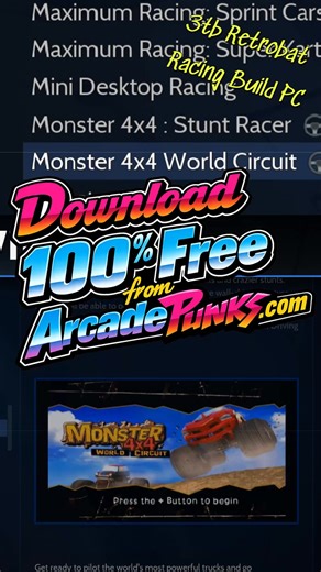 3tb Retrobat Racing Build for PC - 100% Free #retrobat #drivinggames #arcade #racing #arcadepunks | Arcade Punks