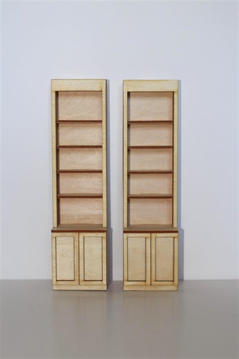 Dollhouse Mini Square Bookshelf - Assembled, Non-functional | Miniature 1:12 Scale Bookshelves, Unpainted | Hardware Included - Etsy