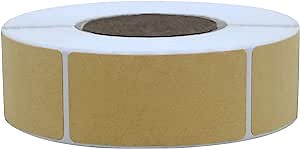 Hybsk 1x2 Inch Color-Coding Labels Rectangle Inventory Organizer Identification Sticker 500 Labels Per Roll (1"x2", Kraft)