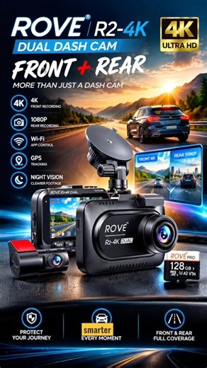 Record Every Drive in 4K! 🚗 Front & Rear Dash Cam #DashCam #Shorts