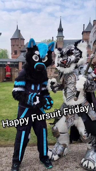 Have a fluffy weekend 🐾 Happy Fursuit Friday ‼️ Fur making pictures together with @blyde At the castle de Haar with Elfia 🏰 Haarzuilens #fursuitfriday #elfia #kingdomofelfia #furry4life #furries #fursuittiger #fursuitdog