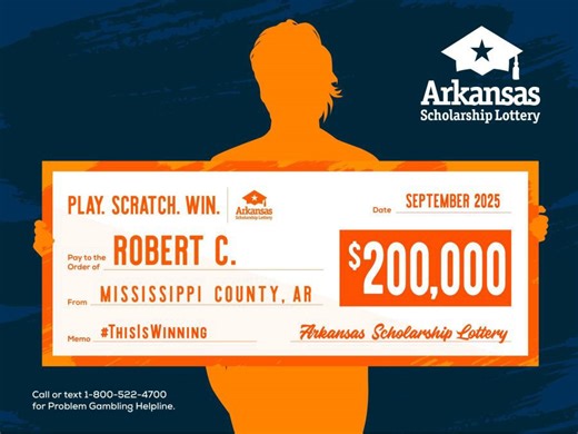 Mississippi County resident wins $200,000 on Arkansas Scholarship Lottery ticket