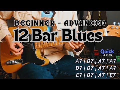 12 Bar Blues Guitar Lesson Riff (Beginner - Advanced)