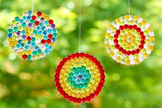 Melted Bead Suncatchers | Easy DIY Suncatchers With Plastic Beads