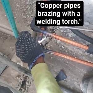 Ac & refrigeration Copper pipes brazing with a welding torch. #electronicmusic #airconditioning #ac
