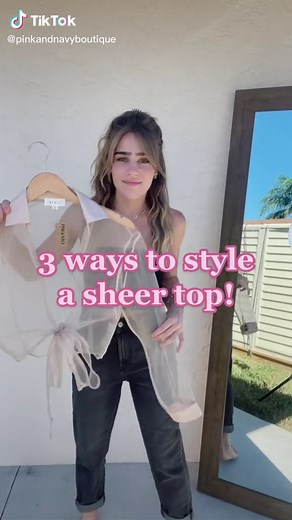 3 ways to style a sheer top! #sheertop #howtostyleoutfits #stylingoutfits #sheershirt