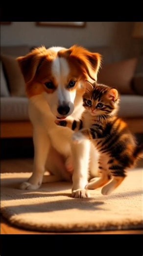 Kitten Meets Puppy for the First Time–Cutest Friendship Ever! || Kitten vs Puppy: Who’s the Boss? 😂”