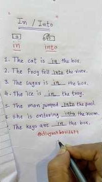 Preposition “ in & into “ use in English grammar |🔥👩‍🏫#english #shortsfeed #preposition
