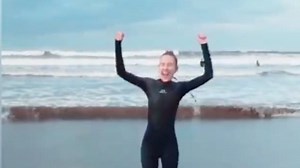 Strictly star Rose Ayling-Ellis takes a chilly Christmas day swim