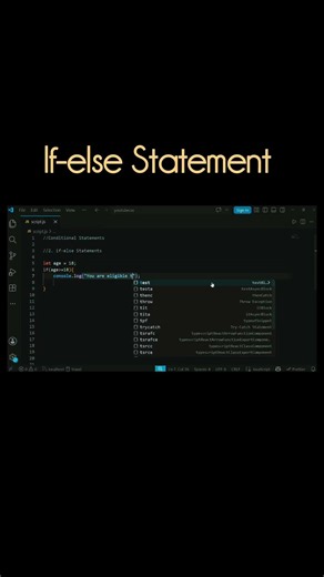 JavaScript If Statement & If Else Statement 🔥 | Easy Tutorial for Beginners #tech #shorts