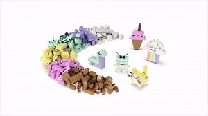 LEGO Classic Creative Pastel Fun Bricks Box 11028, Building Toys for Kids, Girls, Boys Ages 5 Plus with Models; Ice Cream, Dinosaur, Cat & More, Creative Learning Gift