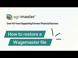 How to restore Wagemaster file | Wagemaster Tutorials