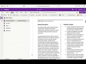 Note taking for students at University with OneNote