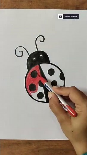 How to draw ladybug easy step by step ।। ladybird drawing