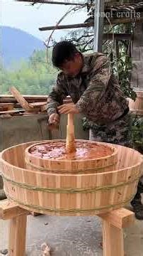 A replica of the ancient wisdom of the rice huller #craft #woodscraft #tools #diy