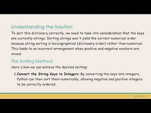 Sorting a Dictionary with Negative and Positive Keys in Python