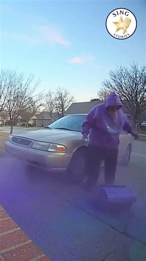 Purple Paint Bomb Explodes as Porch Pirate Panics 😂🎨 (Caught on Ring Camera)