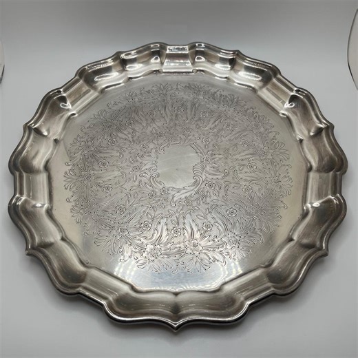 Vintage Reed & Barton Chippendale #58 Silver Tone Serving Tray Plate Dish 12” - Etsy