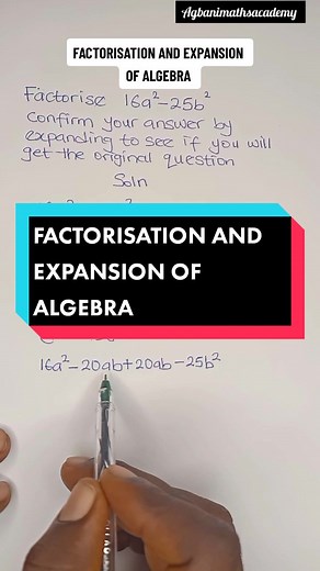 Factorisation and Expansion of Algebra