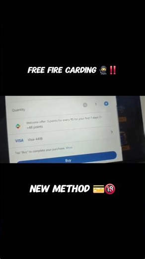 new method 💳free fire carding 🔞🥷#freefire
