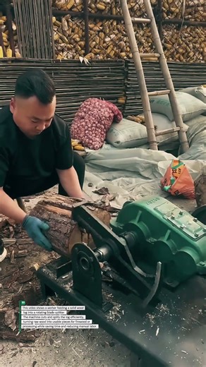 Insane Wood Cutting Machine | Fast Log Splitting with Rotating Blade