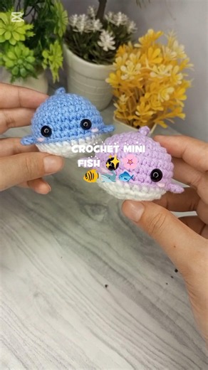 cute crochet mini fish keychain ✨🌸🐠🐋🐟#crochet #diykeychain #crochetfish