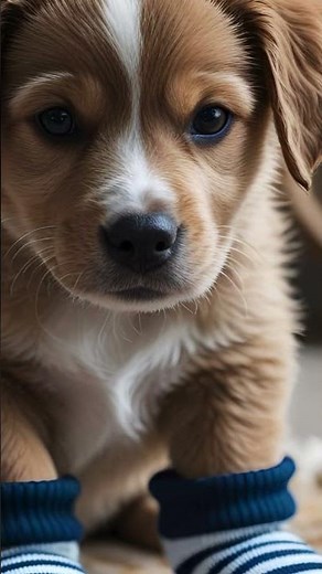 Adorable Puppy Wearing Socks | Cute Dog Moments