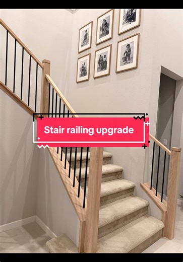 Stair Railing Upgrade with White Oak Finish