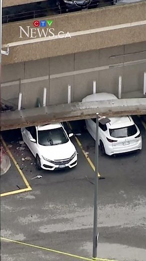 Crews respond to vehicle hanging over ledge at Mississauga hospital