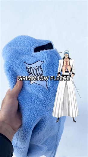 Ichigos Closet on Instagram: "Grimmjow Fleece, Feb. 28th 😮‍💨 I designed this fleece inspired by Grimmjow Jaegerjaquez, the Number Six Espada from Bleach. It features his Number Six rank on the front and a full zip-up design that showcases his iconic mask when fully zipped. The back embroidery brings both his mask and his Espada rank together into one clean design. Lastly, I used a light blue fleece to match the color of his hair! 😤 Let me know what you think, it’s releasing February 28th only