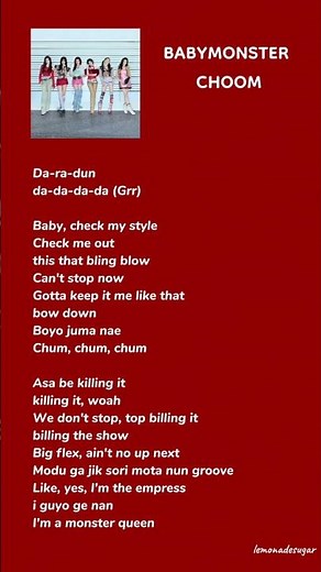 BABYMONSTER 'CHOOM' Easy Lyrics