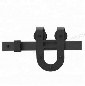 [Hot Item] Modern American Style Black Sliding Barn Door Roller Magic Barn Door Hardware