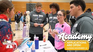 Hear current PLCS Academy students talk about the Academy programs at the recent College and Career Expo, held at both high schools. Applications for PLCS Academy programs open TODAY! Applications will be open now through Wednesday, November 12, for Athletic Training, Education, Health Systems (Biomedical or Patient Care), Leadership, Media, STEM, and Zoo. Varying programs are open to 9th-12th grade students or Juniors and Seniors only. Learn more at plcschools.org/FUTURE. | Papillion La Vista C