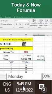 5.3K views · 96 reactions | Today Formula in excel | Now formula in excel | Excel formula in excel | current date and time formula in excel | #excel #exceltips #excelshortcuts #shorts #reels #exceltipsandtricks excel shorts video | Deepak Yadav Sir | Facebook