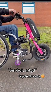 1.3K views · 10K reactions | Super quick to connect! Our patented one touch clamp system effortlessly docks to your wheelchair with no extra parts, and in one simple action. Go further with StreetJet #empulse#streetjet#sunrisemedical#quickiewheelchairs#rgk | Quickie Wheelchairs | Facebook