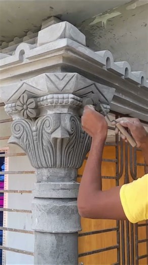 Unbelievable Cement Art | Watch This Pillar Come Alive | গোল পিলার ডিজাইন | #PillarDesign 2025