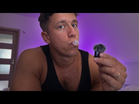 ASMR Gum Chewing Sounds & Cozy Inaudible Whispering in My Own Language