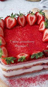 36K views · 1K reactions | I halved the Strawberry Tiramisu Recipe that’s on my website and made a mini tiramisu it was cute and delicious 勺 | Pies and Tacos | Facebook