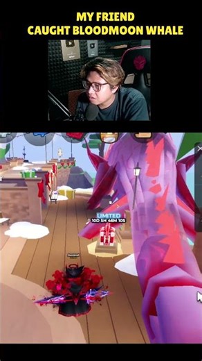 MY FRIEND CAUGHT BLOODMOON WHALE IN EVENT PURPLE MOON! #roblox #gameplay