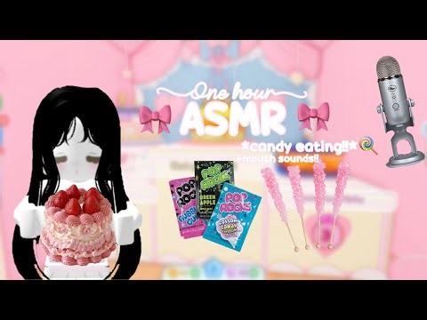꒰ Roblox asmr 🍭꒱ ONE HOUR of candy eating and mouth sounds! 𝜗ৎ ꒰ tingly asmr to fall asleep to ♡ ꒱