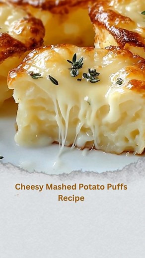 Cheesy Mashed Potato Puffs Ingredients 2 cups mashed potatoes (leftover or freshly made) 1 cup shredded cheddar cheese 1/4 cup grated Parmesan cheese 2 large eggs 1/4 cup milk 2 green onions, chopped Salt and pepper to taste Cheesy Mashed Potato Puffs 🧀🥔 These Cheesy Mashed Potato Puffs are crispy on the outside, fluffy and cheesy on the inside—a perfect way to use up leftover mashed potatoes! Ingredients 2 cups mashed potatoes (leftover or freshly made) 1 cup shredded cheddar cheese 1/4 cup g