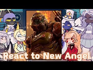 Hazbin Hotel Angels react to doom slayer | Lucifer | Charlie | Gacha life 2 |